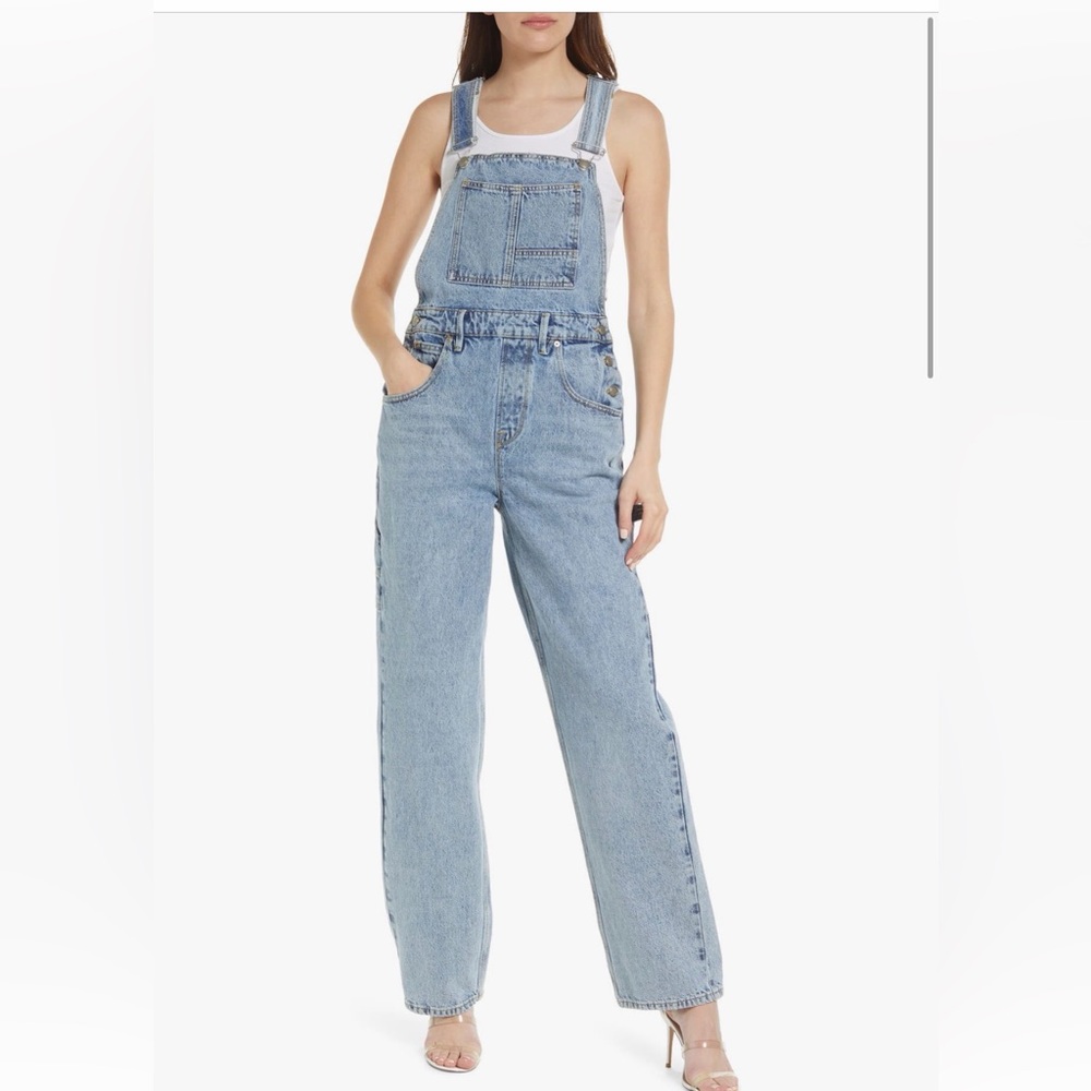 Good American Light Blue Women's Denim Overalls
